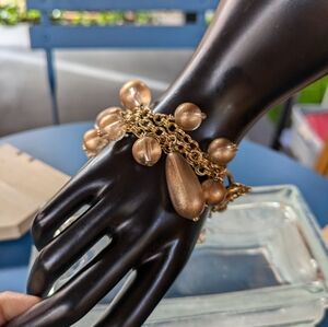 J.Crew gold‎ tone 3 stands bracelet